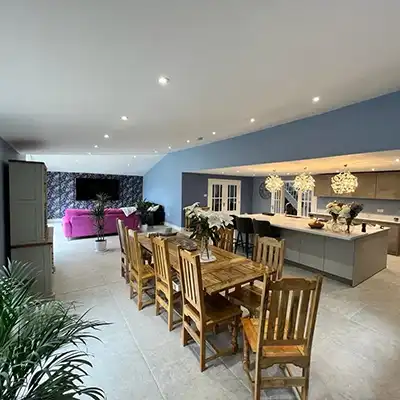 blue room table and chairs
